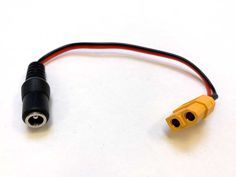 New Power Cord with DC power 5.5x2.5mm Barrel Plug to XT60 female adapter 